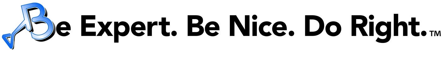 Be Expert. Be Nice. Do Right. logo