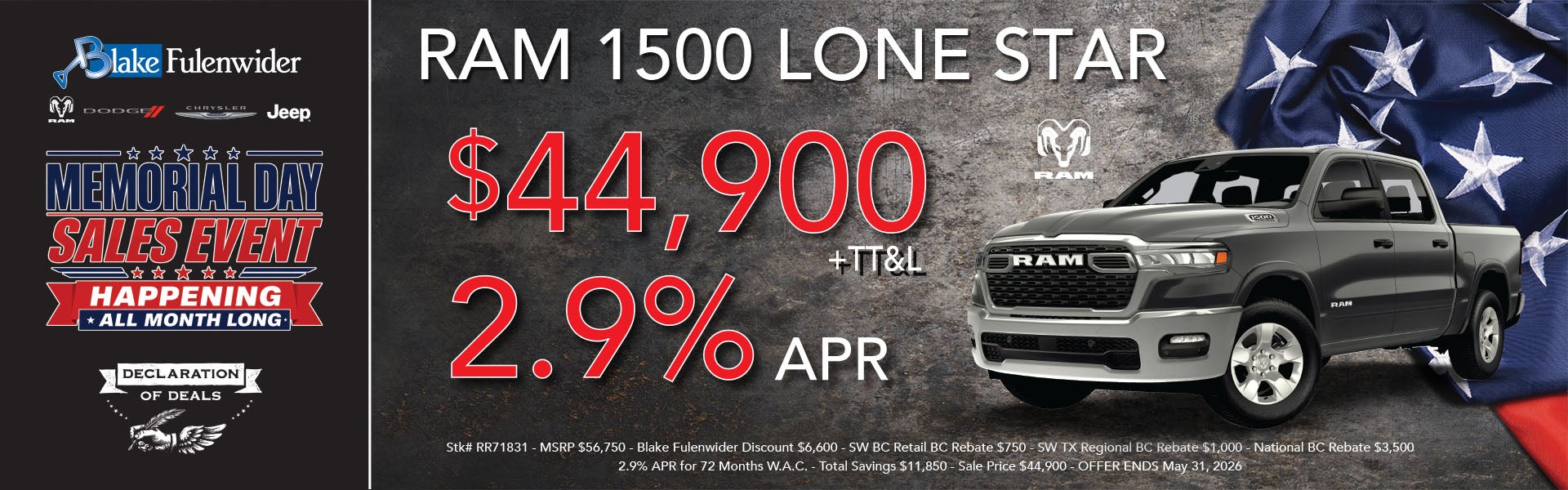 2026 RAM 1500 LONE STAR