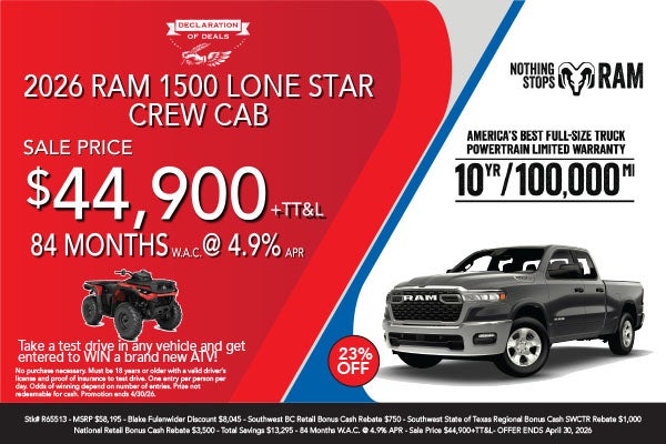 2026 Ram 1500 Lone Star Crew Cab