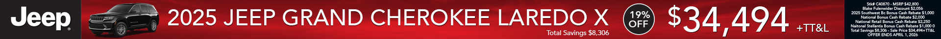 2025 JEEP GRAND CHEROKEE LAREDO X