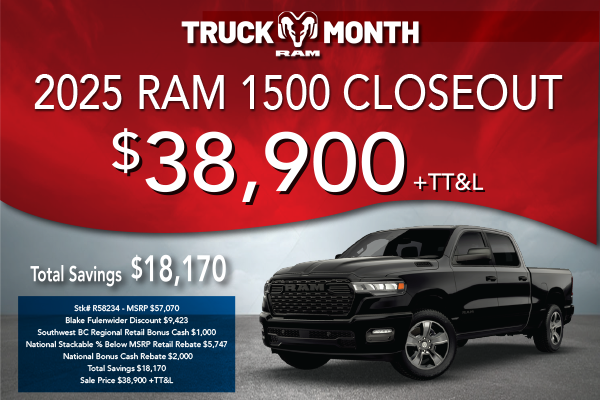 2025 RAM 1500 Closeout