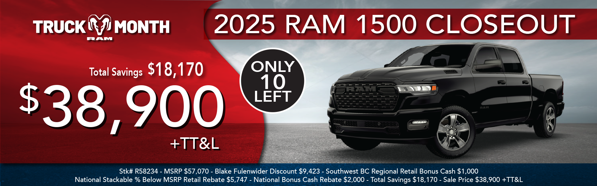 2025 RAM 1500 Closeout