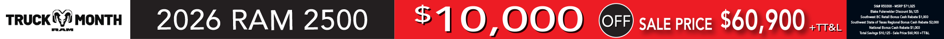 2025 RAM 2500s - Truck Month banner