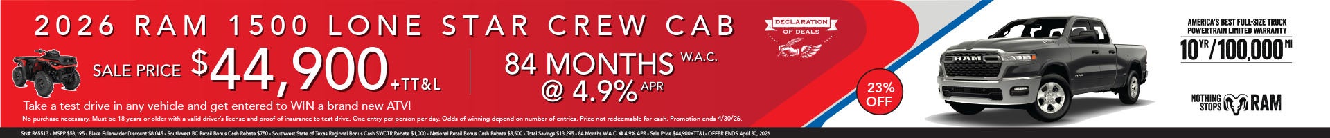 2026 Ram 1500 Lone Star Crew cab